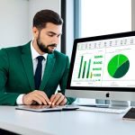 A professional person, fully clothed in a modest business suit, seated at a modern ergonomic desk in a bright, contemporary office. The person is thoughtfully interacting with a tablet displaying dynamic ESG investment charts and positive impact indicators. Subtle green accents, like a small plant, are visible in the background, symbolizing sustainable growth. The scene emphasizes clarity, confidence, and the overcoming of initial apprehension in the investment journey, reflecting a mindful approach to finance. Perfect anatomy, correct proportions, natural pose, well-formed hands, proper finger count, natural body proportions, high-quality professional photography. Safe for work, appropriate content, fully clothed, professional dress, family-friendly.