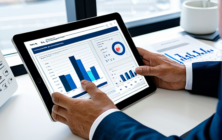 40대 투자자의 안정적인 포트폴리오 구축 방법 - Risk Assessment**
"A financial advisor in a modern, brightly lit office, sitting across a desk from...