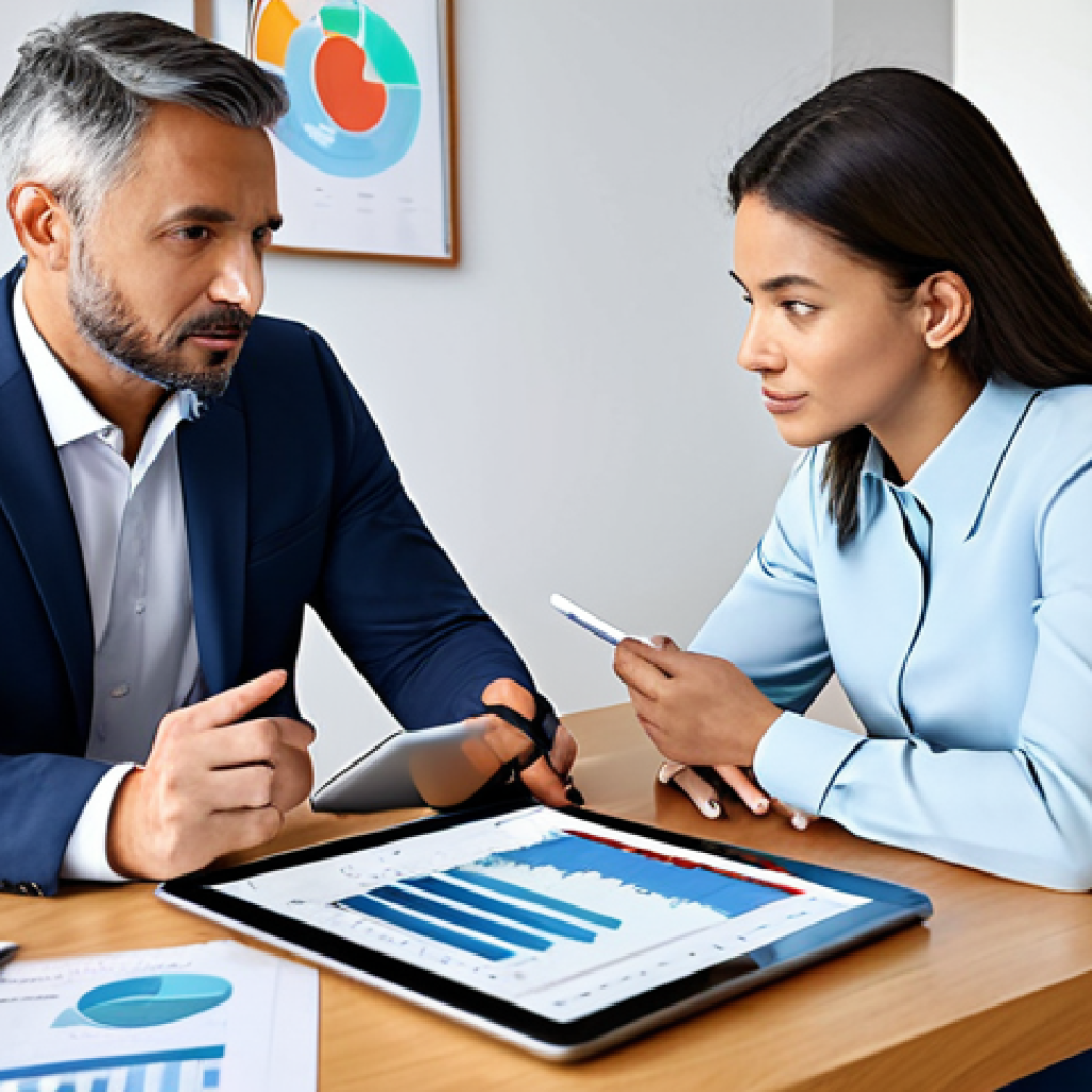 연령대별 투자 성공을 위한 멘토 찾기 - Financial Advisor Meeting**

"A professional financial advisor in a modern office setting, meeting w...